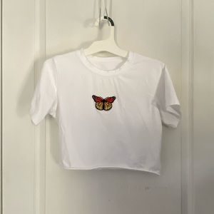 butterfly crop tee